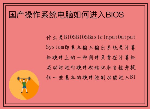 国产操作系统电脑如何进入BIOS